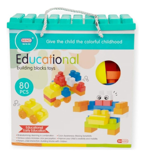 Bloques De Construcción Educativo Juguetes 80 Piezas Regalo
