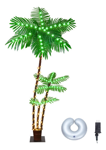 Pinpon Palmera Iluminada, Arboles De Navidad Para Exteriores