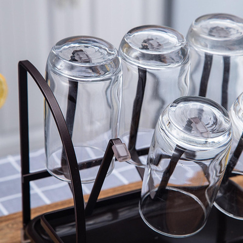 N Soporte De Secado De Vasos De Lujo Con Bandeja De Drenaje