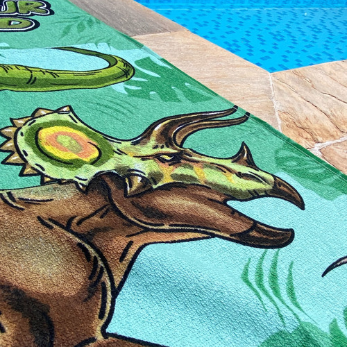 Toalha Banho Infantil Dohler Estampada Algodão Praia Criança Cor Dinossauros Verde