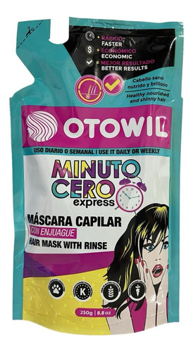 Doypack Minuto Cero Máscara Capilar Otowil X250g