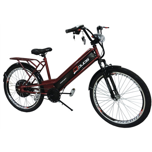 Bicicleta Elétrica Confort 800w 48v 12ah Vermelho Cereja