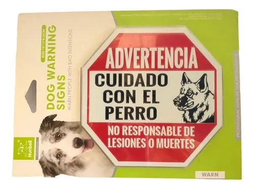 Aviso Señal De Advertencia Letrero Perro Peligroso Cuidado