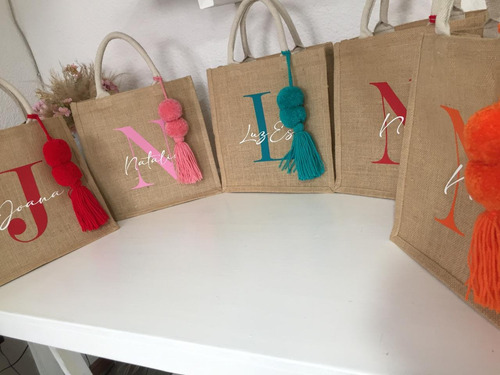 2 Bolsas De Yute Personalizadas, Damas De Honor, Recuerdos