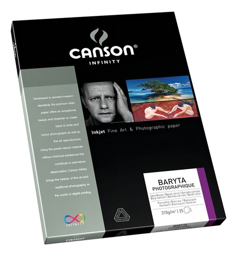 Papel fotográfico Baryta Photographique, 310 g, A4, 25 hojas