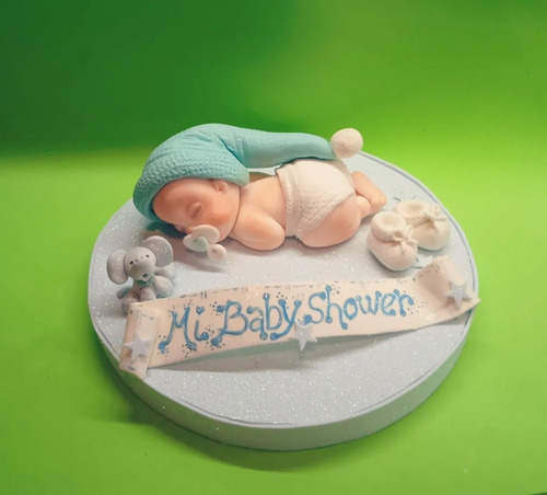 Adorno De Torta Para Baby Shower. Porcelana Fria.