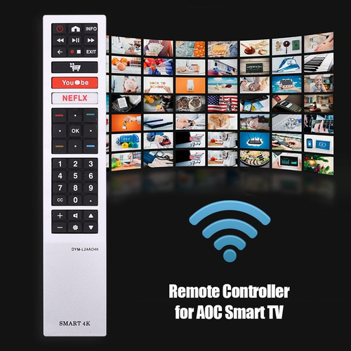 Control Remoto Aoc Pantalla Tv Lcd Inteligente Youtube Netfl