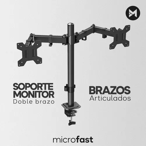 Soporte Para Monitor Doble De Mesa Articulado Metálico