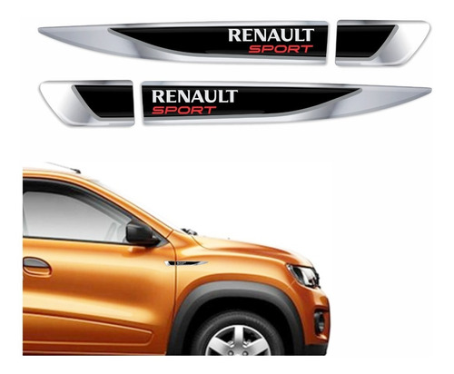 Par Emblemas Lateral Paralama Porta Renault Kwid Sport Res06