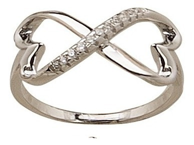 Anillo Infinito De Plata 925 Rodinada Y Cubic Modelo 10303