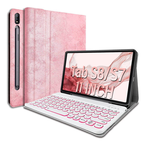 Funda Con Teclado Para Samsung Galaxy Tab S8 / Tab S7