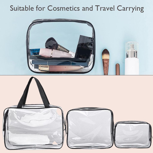 3 Piezas De Bolsas De Viaje Transparentes Para Artículos De