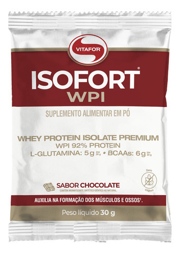 Whey Protein Isofort Sachê Unitário 30g Vitafor Chocolate