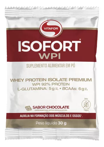 Whey Protein Isofort Sachê Unitário 30g Vitafor Chocolate | MercadoLivre