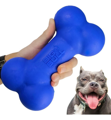 Brinquedo Cachorro Grande Porte Pet Osso Anti Stress Cães G Cor Azul