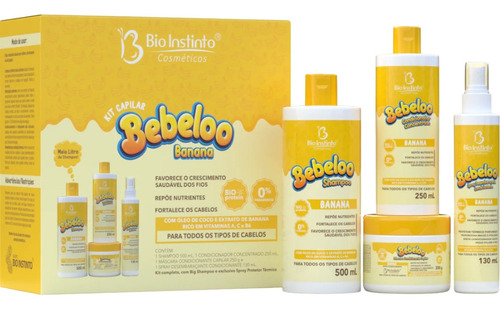 Kit Capilar Bebelo Banana 4 Produtos Bio Instinto