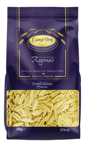 Macarrão de Sêmola de Trigo Grano Duro Cavatelli Molisani Camp'Oro Pacote 500g