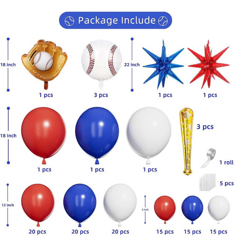 Globos Decorativos Para Fiesta De Cumpleaños Tema De Beisbol