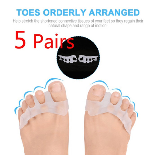 5 Pares Silicona Gel Toe Separador Plancha Separadora Juanet