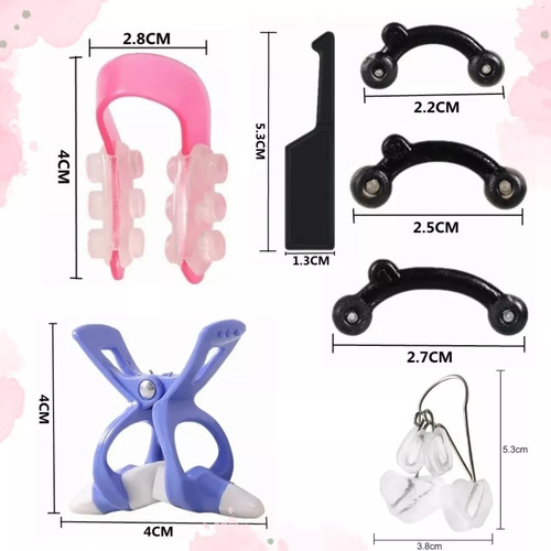 Kit Corrector Nasal Clip Respingador De Nariz 10 Piezas Color Multicolor