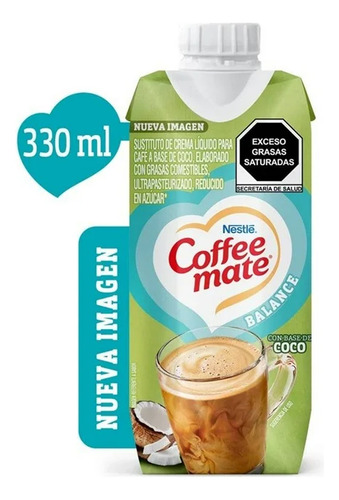 Crema Para Café Coffee Mate Balance Con Base De Coco 330 Ml.