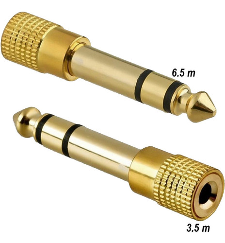 10 X Adaptador De Audio Estereo 6.5mm A 3.5mm Plug Auxiliar