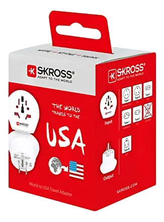 Skross World To Usa Country Travel Adaptor, White