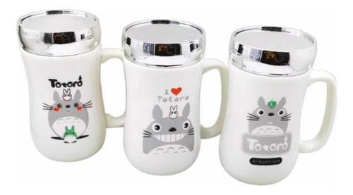 Mug Taza Anime Tapa Espejo Diseño De Totoro