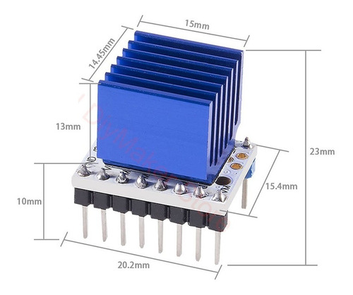 2 Driver Motor De Passo Drv8825 Tmc2208 Tmc2225 A4988