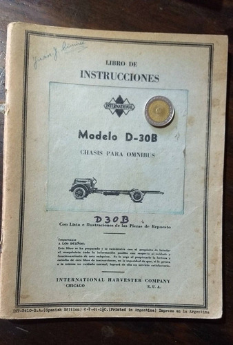 Catalogo Instrucciones International D30b Omnibus