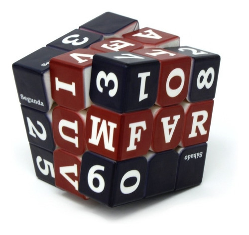 Cubo Calendário - Cubo Mágico Profissional Personalizado Estrutura Azul E Vermelho