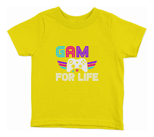 Polera Niños Game For Life Gamer 100% Algodón Wiwi