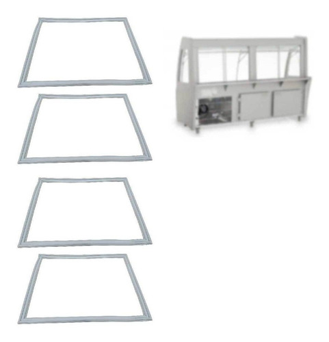 4 Gaxeta Borracha Gelopar Gcpc Gsrb Gaps Gevd Gbda 51x39cm Cor Cinza