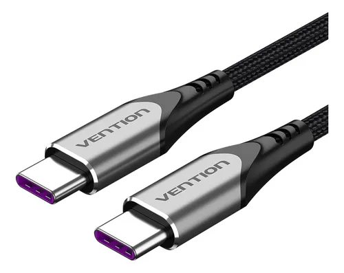 comprar Cable Usb C Vention - Carga Rapida 5a 100w + Transmision Datos 480 Mbps - 2 Metros Trenzado - Para Cargador De Celular Pc Notebook \u002F Macbook iPhone Samsung Auriculares \u002F Tipo C - Taehh