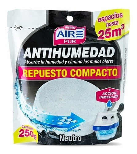 Aire Pur Antihumedad Neutro Repuesto Compacto Pastilla 250g