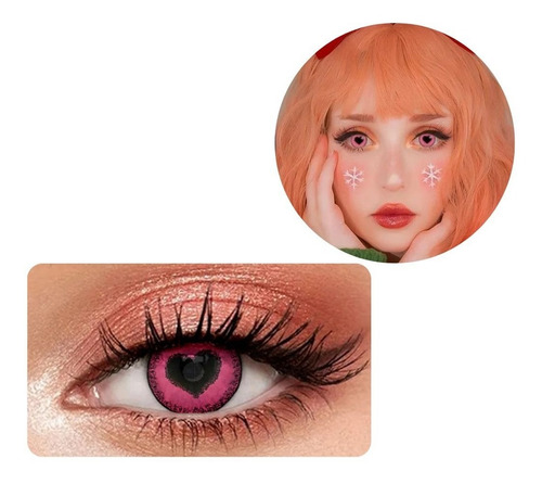 Lentes De Contacto Corazón Kawaii Anime Yandere + Estuche