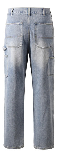 Vaqueros Azules Retro De Pierna Recta Para Hombre - Street S