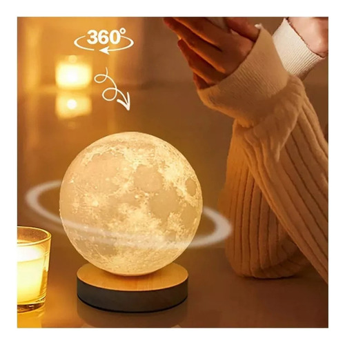 Lámpara De Noche Giratoria Con Luz De Luna, Regalo De Cumple