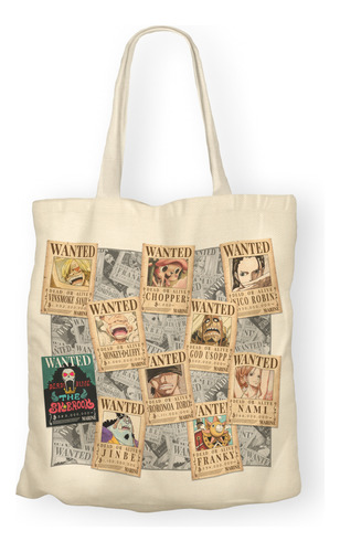 Bolso Totebag De Tocuyo Con Diseño De One Piece