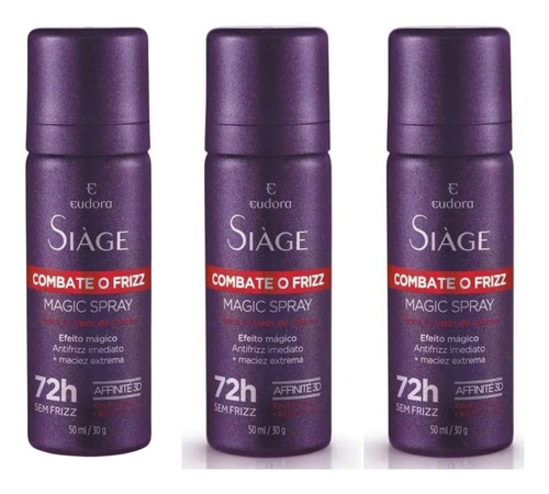 Imagem 1 de 1 de Spray Antifrizz Siàge Combate O Frizz 50ml (3unid) - Eudora