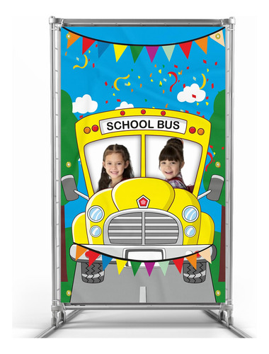 Accesorio Para Foto Autobus Escolar Cabina Marco Selfie Dia