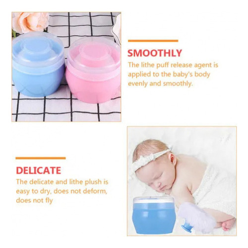 Recipiente De Talco Con Peluche Puff Baby Puff Fluffy, 2 Uni