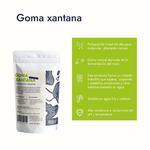 Imagen 2 de 10 de Goma Xantana Xanthan Espesante Agente De Viscosidad Cosmetic
