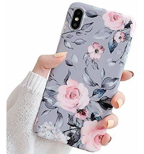 Flexible Para iPhone XS 5,8 Diseño Flor Color Rosa
