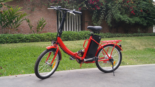 Bicicleta Eléctrica Nakto Roja. Autonom. 25-35km. Casi Nueva
