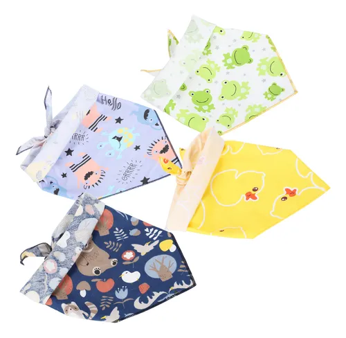 Babero Triangular Para Mascotas, 4 Piezas, Estilo Estampado,