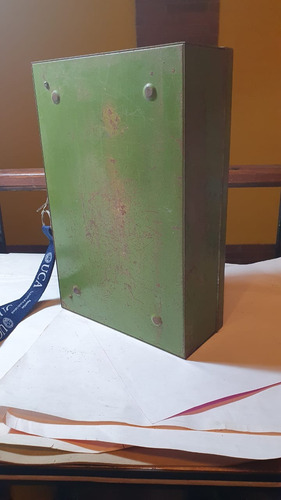 Caja De Seguridad Antigua (ver Descripcion) Verde (Usado)