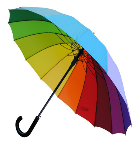 Paraguas Resistente Al Viento Con Toldo Arco Iris Y Varillas