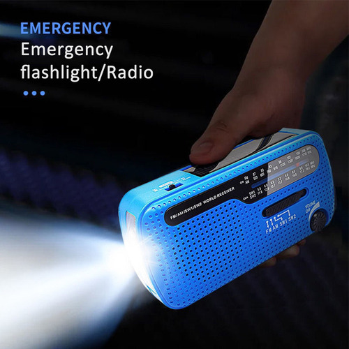 Radio De Emergencia Con Mango Portátil, Linterna Led.