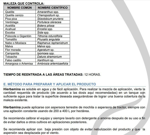 Hierbamina Herbicida Hormonal Selectivo Syngenta